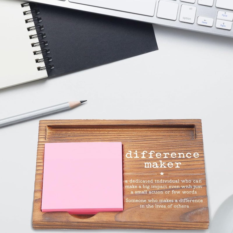 EFFJNSG Difference Maker Sticky Note Holder, Inspirational Desk Organizer for Teachers, Leaders, Social Workers, Counselors Gift for Office Self-Stick Note Pad Holders EDP116 - Image 2